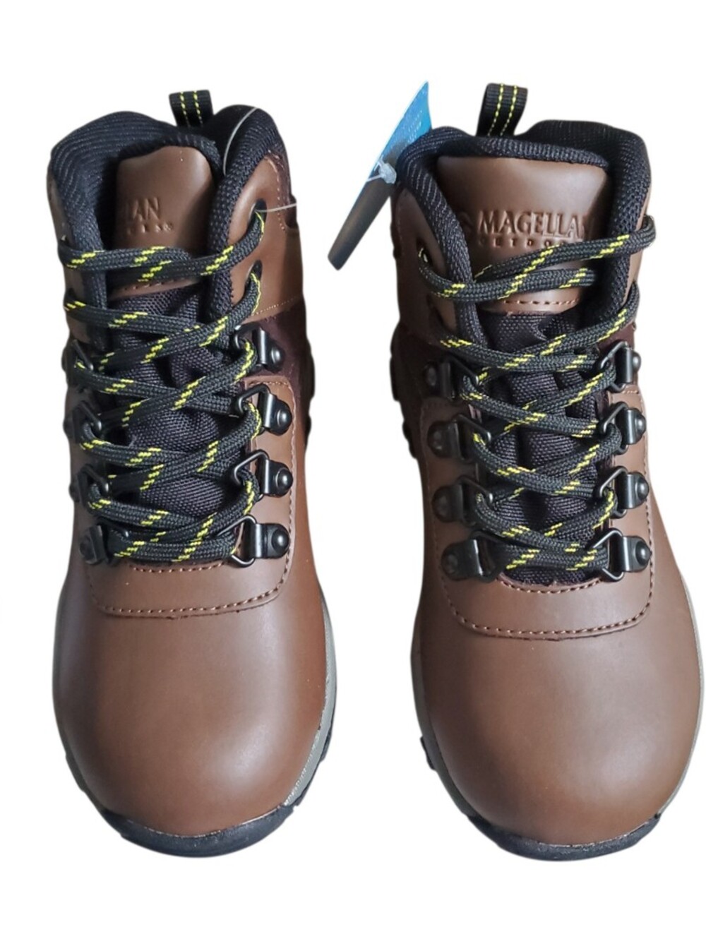 NWT Magellan "Argo" Brown Leather Kids Lace-Up Hiking Boots (US 11/ 17.4cm)